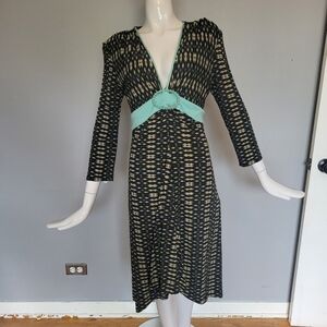 Eva Franco Printed Dress With Belt Detail, VGUC, Size 6